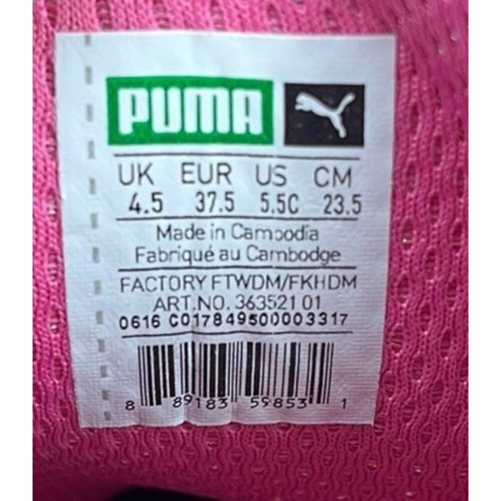Girls Puma Roma Glam Glitter Sneakers Size 5.5 Pink White - Picture 6 of 6